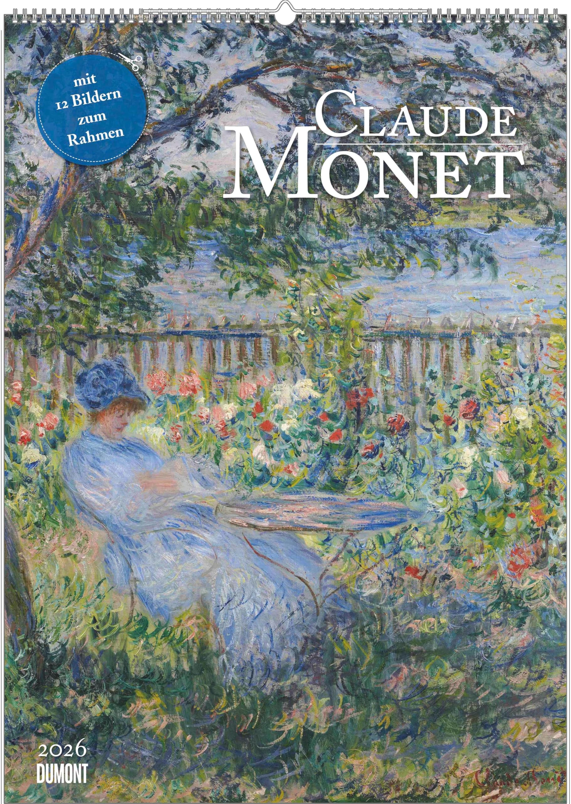 Calendrier De Bureau 2026 Monet - Format 17x20 Cm, Papier 300 G, Multilingue (janvier à Décembre)