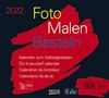 Foto-Malen-Basteln Bastelkalender quer schwarz 2022: Fotokalender zum Selbstgestalten. Do-it-yourself Kalender mit festem Fotokarton. Format: 24 x 21,5 cm