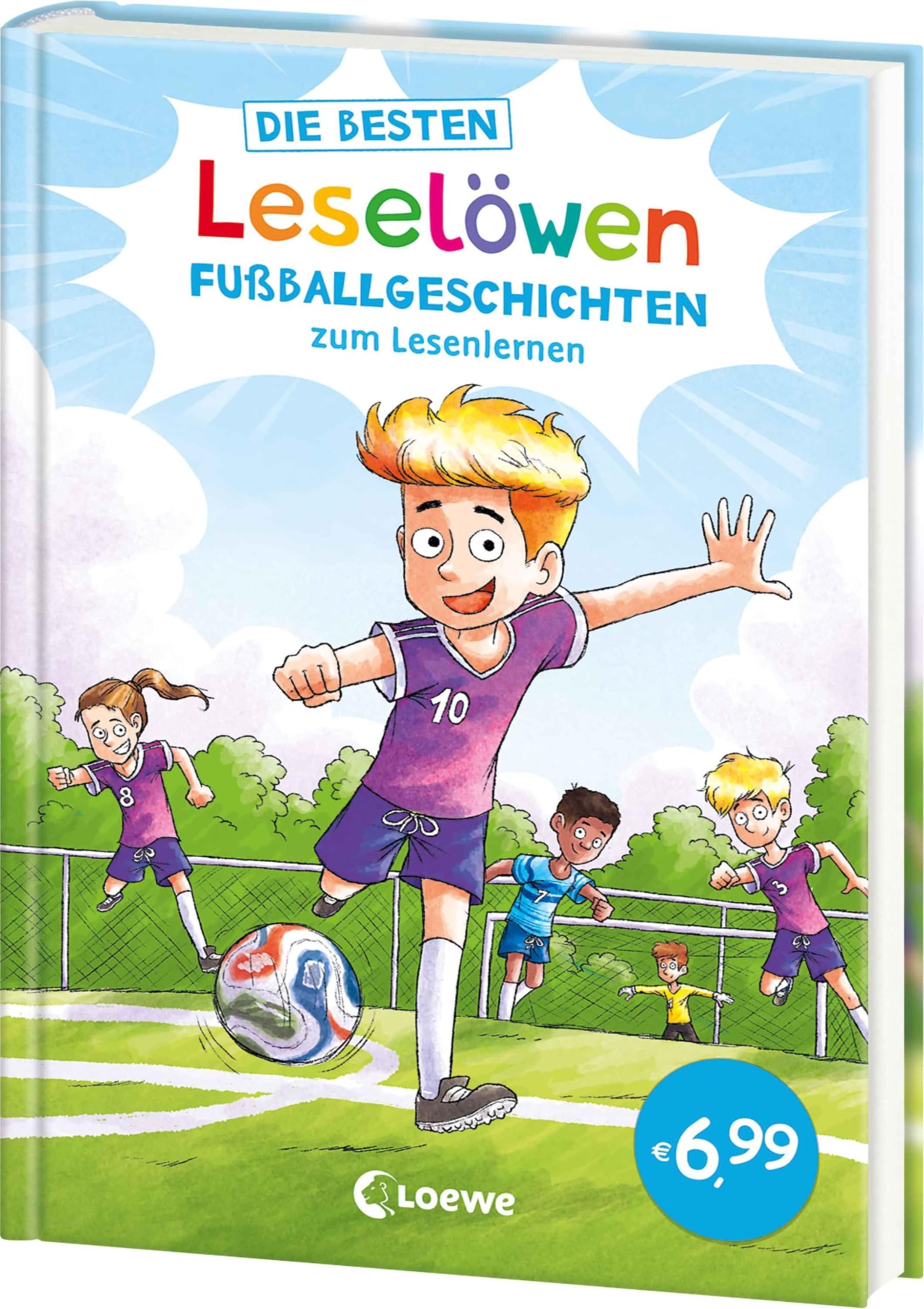 Die besten Leselöwen-Fußballgeschichten zum Lesenlernen: Sammelband mit kurzen Geschichten mit Leselernschrift ABeZeh - Perfekt für die Fußball-WM 2026 - Erstlesebuch für Kinder ab 6 Jahren
