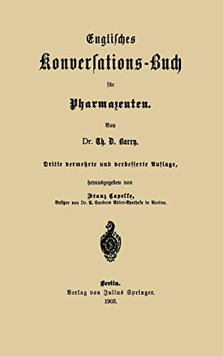 Englisches Konversations-Buch für Pharmazeuten