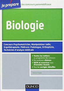 Biologie : concours psychomotricien, manipulateur radio, ergothérapeute, pédicure-podologue, orthoptiste, technicien d'analyse médicale