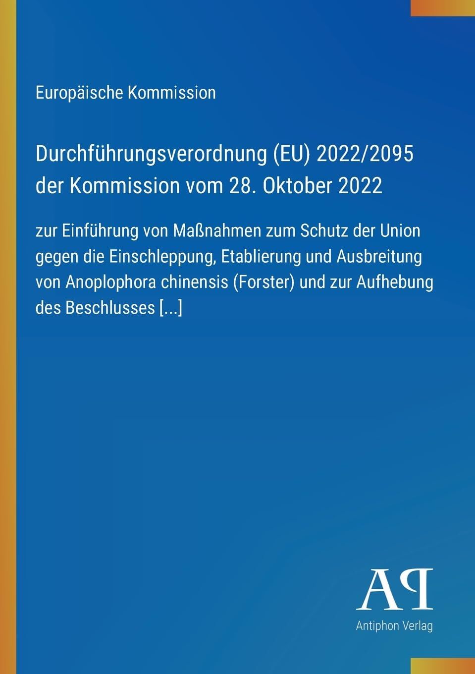 Durchführungsverordnung (EU) 2022/2095 der Kommission vom 28. Oktober 2022