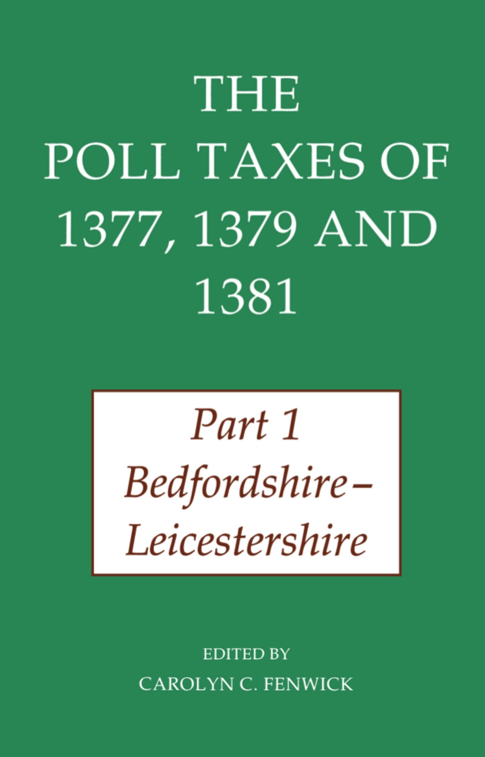 RSEH 27: POLL TAXES 1 C (Records of Social & Economic History New Series, Band 27)