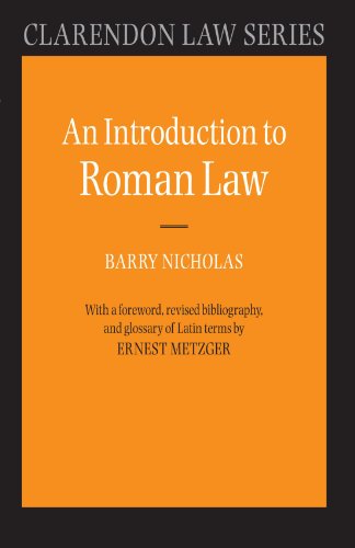 An Introduction to Roman Law (Clarendon Law Series)