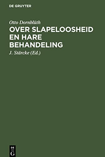 Over slapeloosheid en hare behandeling