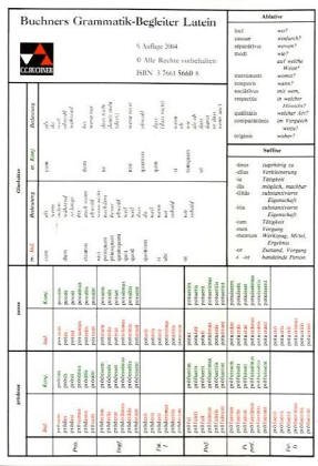 Grammatiken I: Buchners Grammatik-Begleiter Latein: Falttafel mit Übersichten zu den Deklinationen, Konjugationen und zur Syntax