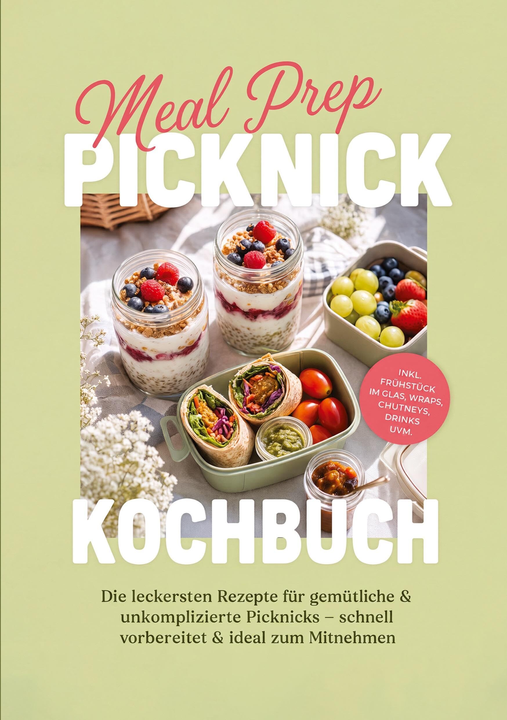Meal Prep Picknick Kochbuch: Die leckersten Rezepte für gemütliche & unkomplizierte Picknicks - schnell vorbereitet & ideal zum Mitnehmen - inkl. Frühstück im Glas, Wraps, Chutneys, Drinks uvm.