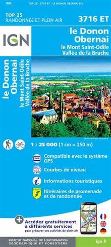 Le Donon.Obernai.Mont-Sainte-Odile.Vallée de la Bruche 1:25 000