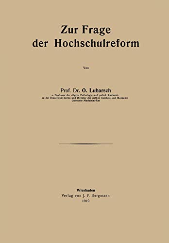 Zur Frage der Hochschulreform
