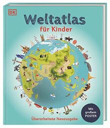 Weltatlas für Kinder: Mit großem Poster