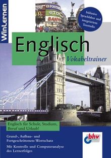 Vokabeltrainer Englisch, 1 CD-ROM Englisch für Schule, Studium, Beruf und Urlaub. Grund-, Aufbau- und Fortgeschrittenen-Wortschatz. Für Windows 98/ME/XP. Mit Kontrolle u. Computeranalyse des Lernerfolgs. Inkl. Sprachlabor u. intergr. Ton