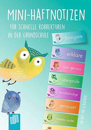 Mini–Haftnotizen für schnelle Korrekturen in der Grundschule - Ein A6-Heft mit 8 Blöcken