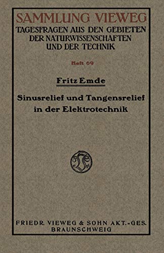 Sinusrelief und Tangensrelief in der Elektrotechnik (Sammlung Vieweg) (German Edition)