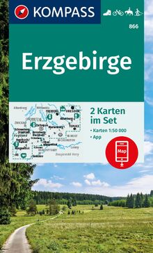 KOMPASS Wanderkarten-Set 866 Erzgebirge (2 Karten) 1:50.000: inklusive Karte in der KOMPASS-App offline nutzen, markierte Wanderwege, Fahrradfahren