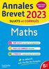 Annales BREVET 2023 - Maths: Sujets et corrigés
