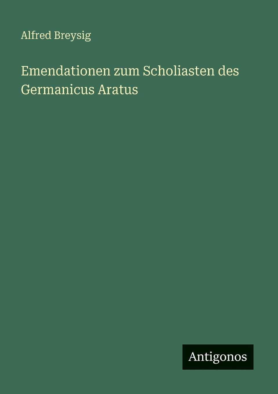 Emendationen zum Scholiasten des Germanicus Aratus