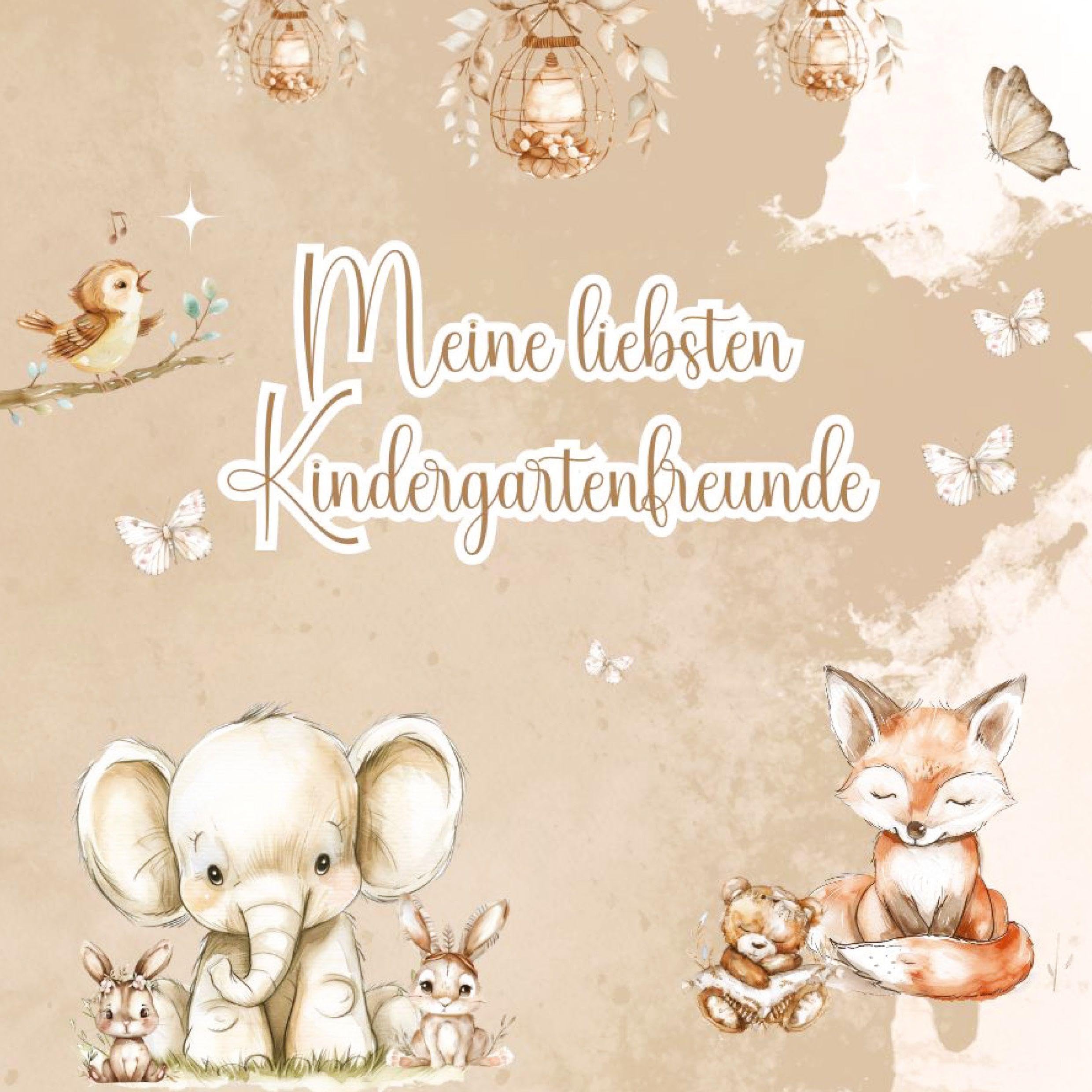 Meine liebsten Kindergartenfreunde - Ein Ausfüllbuch für Kinder: Boho Woodland