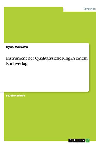 Instrument der Qualitätssicherung in einem Buchverlag
