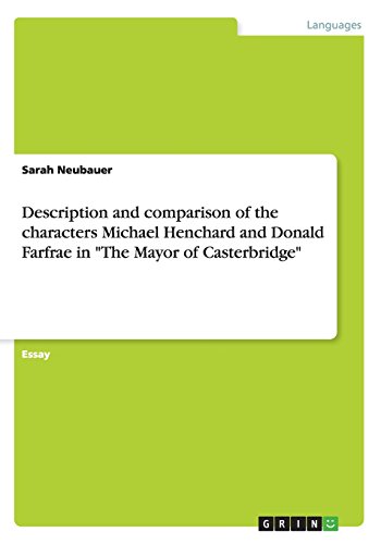 Description and comparison of the characters Michael Henchard and Donald Farfrae in The Mayor of Casterbridge