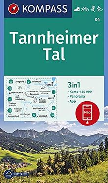 KOMPASS Wanderkarte Tannheimer Tal: 3in1 Wanderkarte 1:35000 mit Panorama inklusive Karte zur offline Verwendung in der KOMPASS-App. Fahrradfahren. ... Langlaufen. (KOMPASS-Wanderkarten, Band 4)