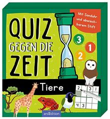 Quiz gegen die Zeit - Tiere: Mit Sanduhr und abwischbarem Stift