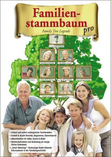 Familienstammbaum pro, 1 CD-ROM Family Tree Legends. Erfasst und ordnet umfangreiche Familiendaten. Erstellt & druckt Berichte, Diagramme, Stammbäume. Albumfunktion für Video, Sound & Bilder. Recherchefunktion und Anbindung an riesige