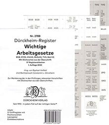 DürckheimRegister® ARBEITSGESETZE Stichworte (2020): 57 Registeretiketten (sog. Griffregister) für deine ARBEITSGESETZE (ArbR, dtv-Verlag) • Mit ... usw. • In jedem Fall auf der richtigen Seite®