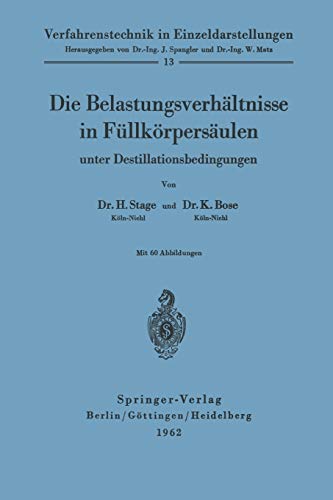 Die Belastungsverhältnisse in Füllkörpersäulen unter Destillationsbedingungen (Verfahrenstechnik in Einzeldarstellungen, 13, Band 13)