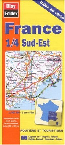 Carte routière : France 1/4 Sud-Est (avec index au verso et légende en 5 langues)