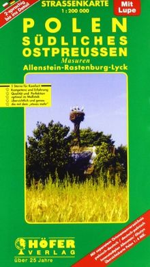 Höfer Straßenkarten, Polen, Südliches Ostpreußen: Masuren. Allenstein, Rastenburg, Lyck. (PL 010). Mit separatem Ortsnamenverzeichnis und ... Zweisprachige Ausgabe polnisch - deutsch