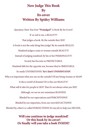 Now Judge This Book By Its Cover