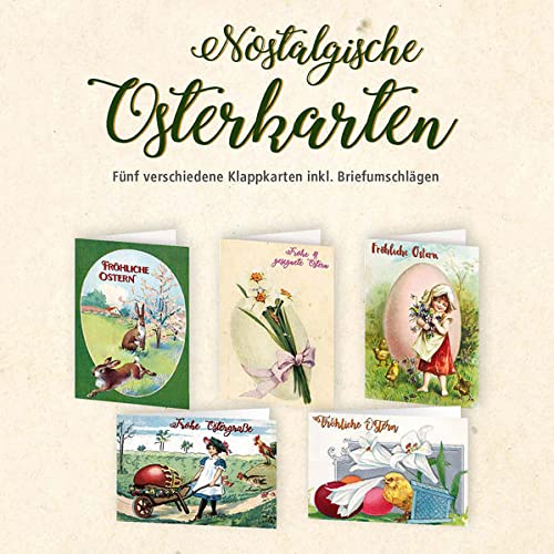 5er Set-Klappkarten »Fröhliche Ostern«: 5 Klappkarten, 12 cm × 17 cm, mit passenden Umschlägen