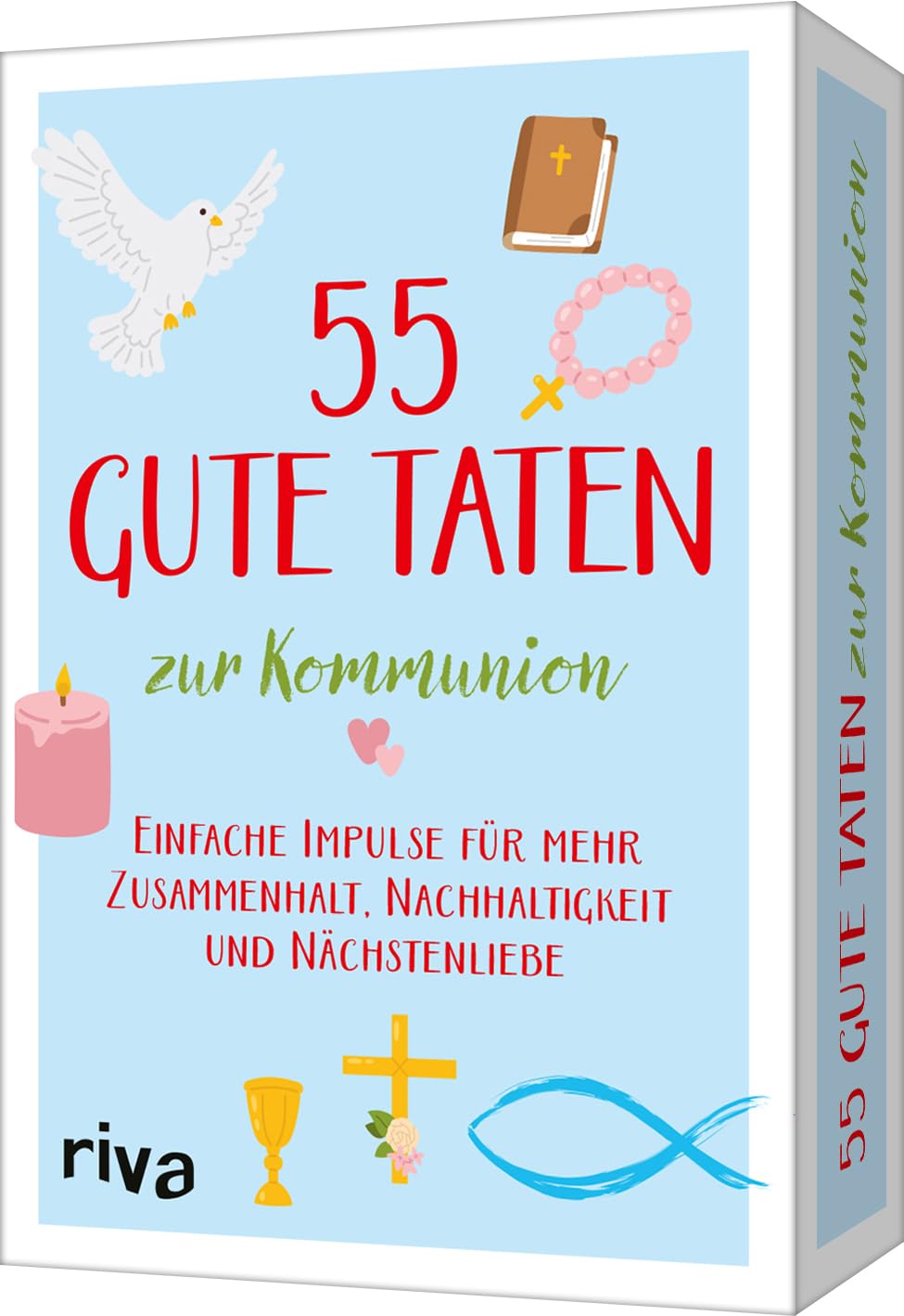 55 gute Taten zur Kommunion: Einfache Impulse für mehr Zusammenhalt, Nachhaltigkeit und Nächstenliebe. Liebevolles Geschenk zur Erstkommunion, christliches Kartendeck für Kinder ab 8