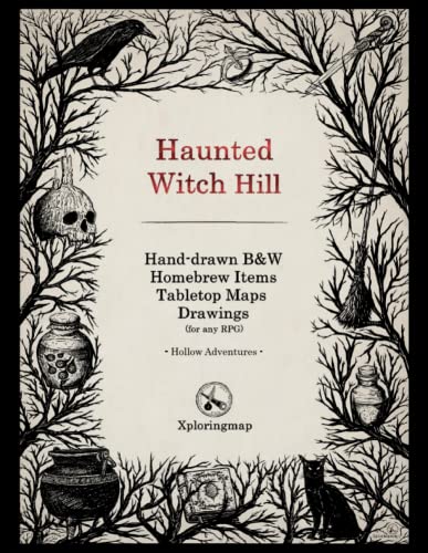 Haunted Witch Hill - Hollow Adventures: An interactive creating adventure for any RPG. Combine the mini icons and tables with the art and maps and construct your adventure.