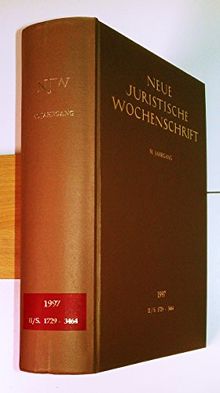 NJW 1997 (II), 50. Jahrgang 1997, 2. Halbband, Neue Juristische Wochenschrift