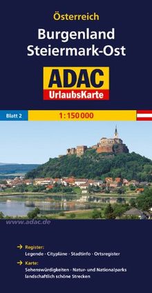 ADAC Urlaubskarte Burgenland, Steiermark Ost 1:150.000 (ADAC UrlaubsKarten Österreich 1:150000)