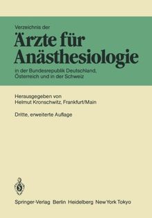 Verzeichnis der Ärzte für Anästhesiologie in der Bundesrepublik Deutschland, Österreich und der Schweiz