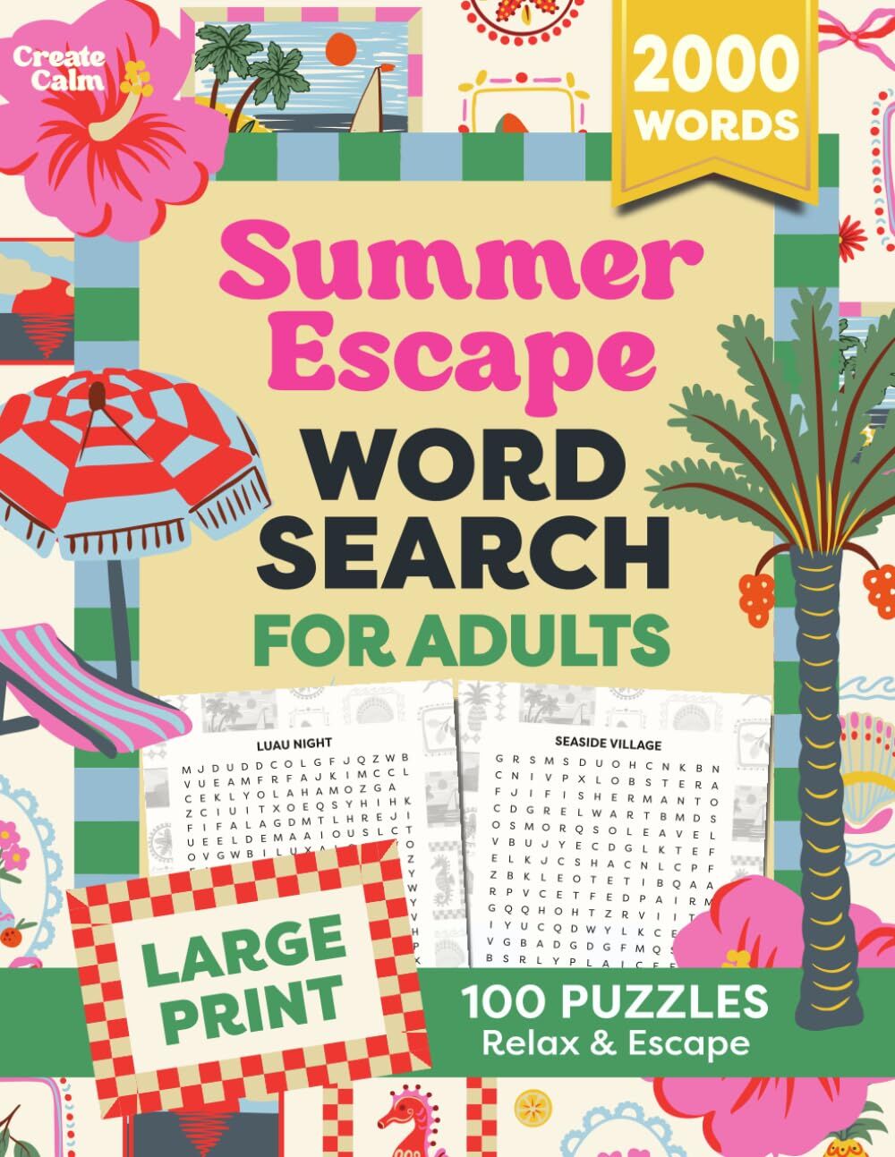 Relaxing Summer Word Search for Adults