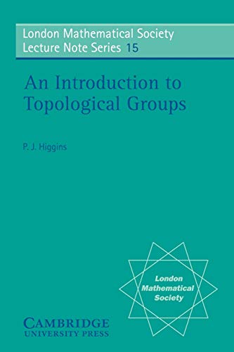 LMS: 15 An Intro to Topological Groups (London Mathematical Society Lecture Note Series, Band 15)