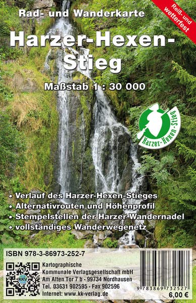 Harzer-Hexen-Stieg: Rad- und Wanderkarte (Reiß- und wetterfest)