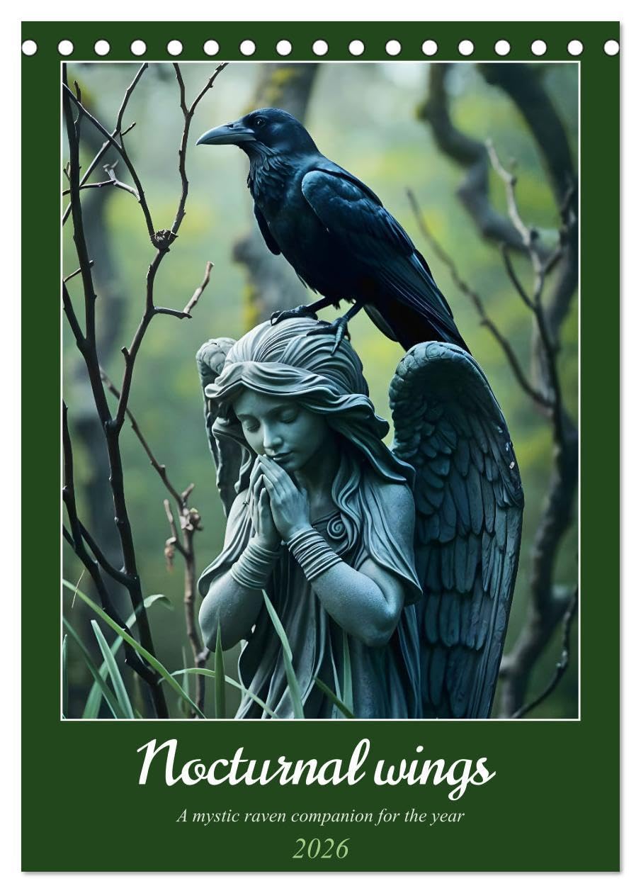 Nocturnal wings - A mystic raven companion for the year (Desk Calendar 2026 DIN A5 portrait), CALVENDO 12 Month DeskCalendar: A mystical raven calendar