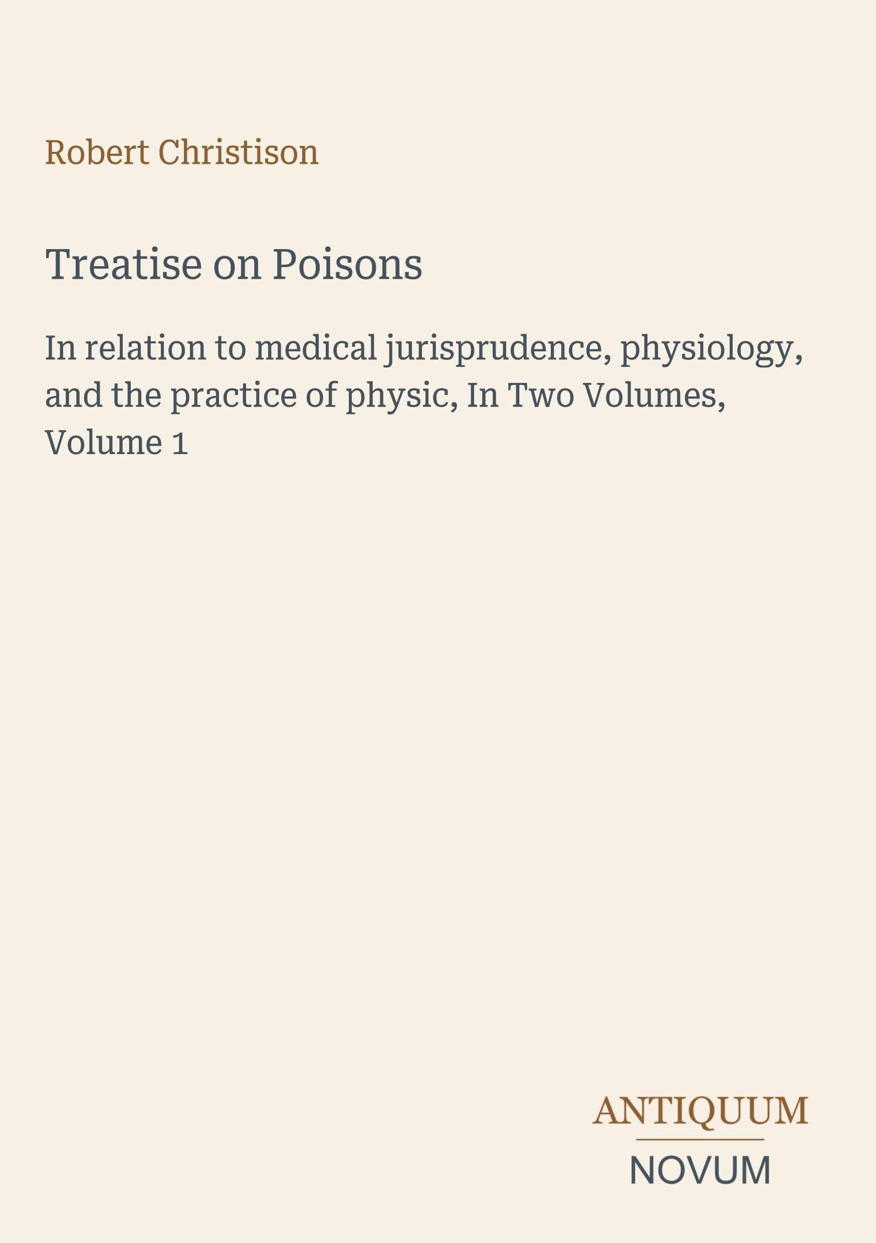 Treatise on Poisons