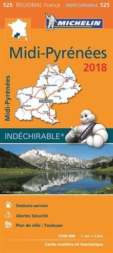 MIDI-PYRENEES 17525 CARTE MICHELIN KAART 2018