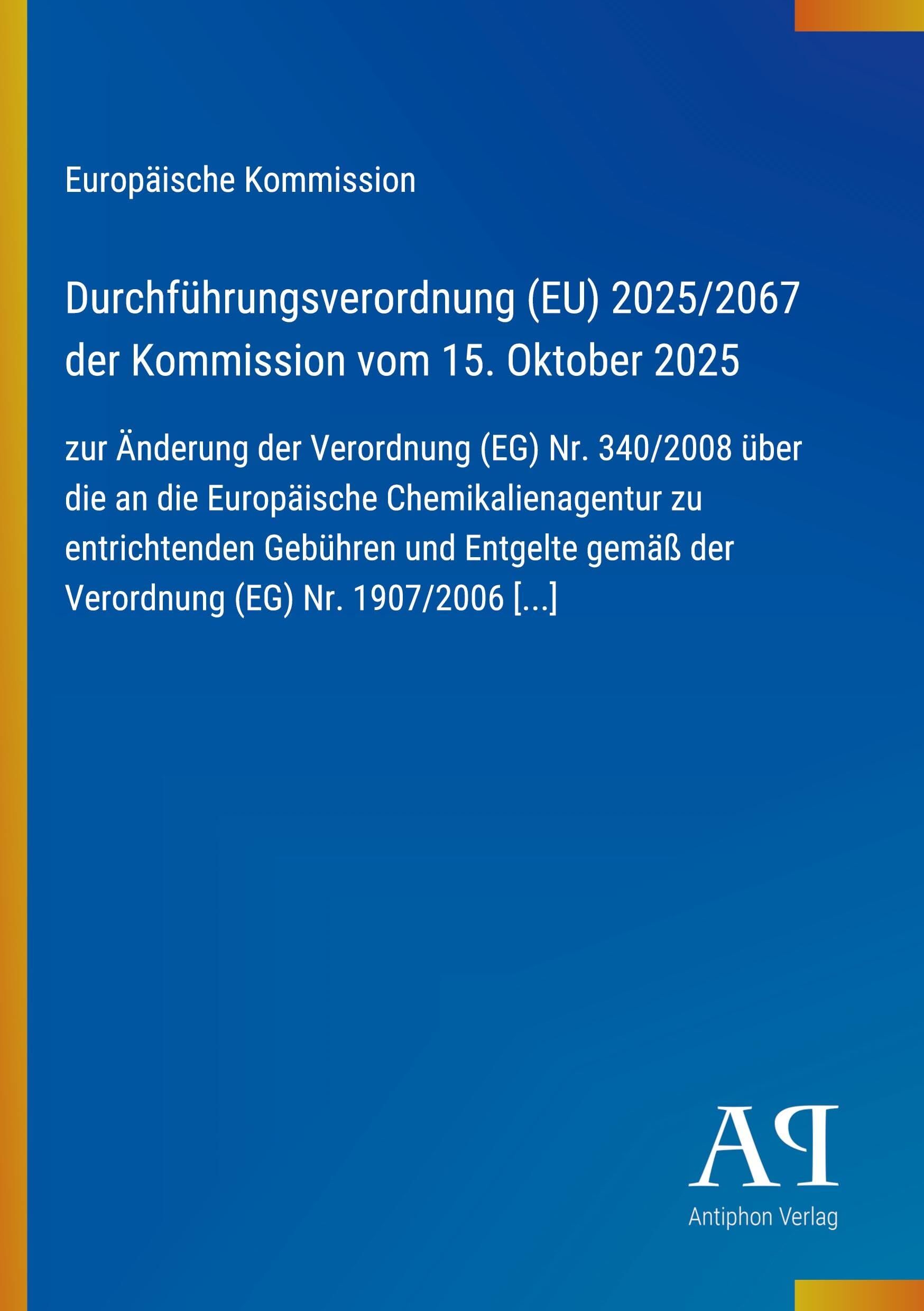 Durchführungsverordnung (EU) 2025/2067 der Kommission vom 15. Oktober 2025