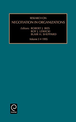 Res Neg Org V5 (Research on Negotiation in Organizations , Vol 5, Band 5)