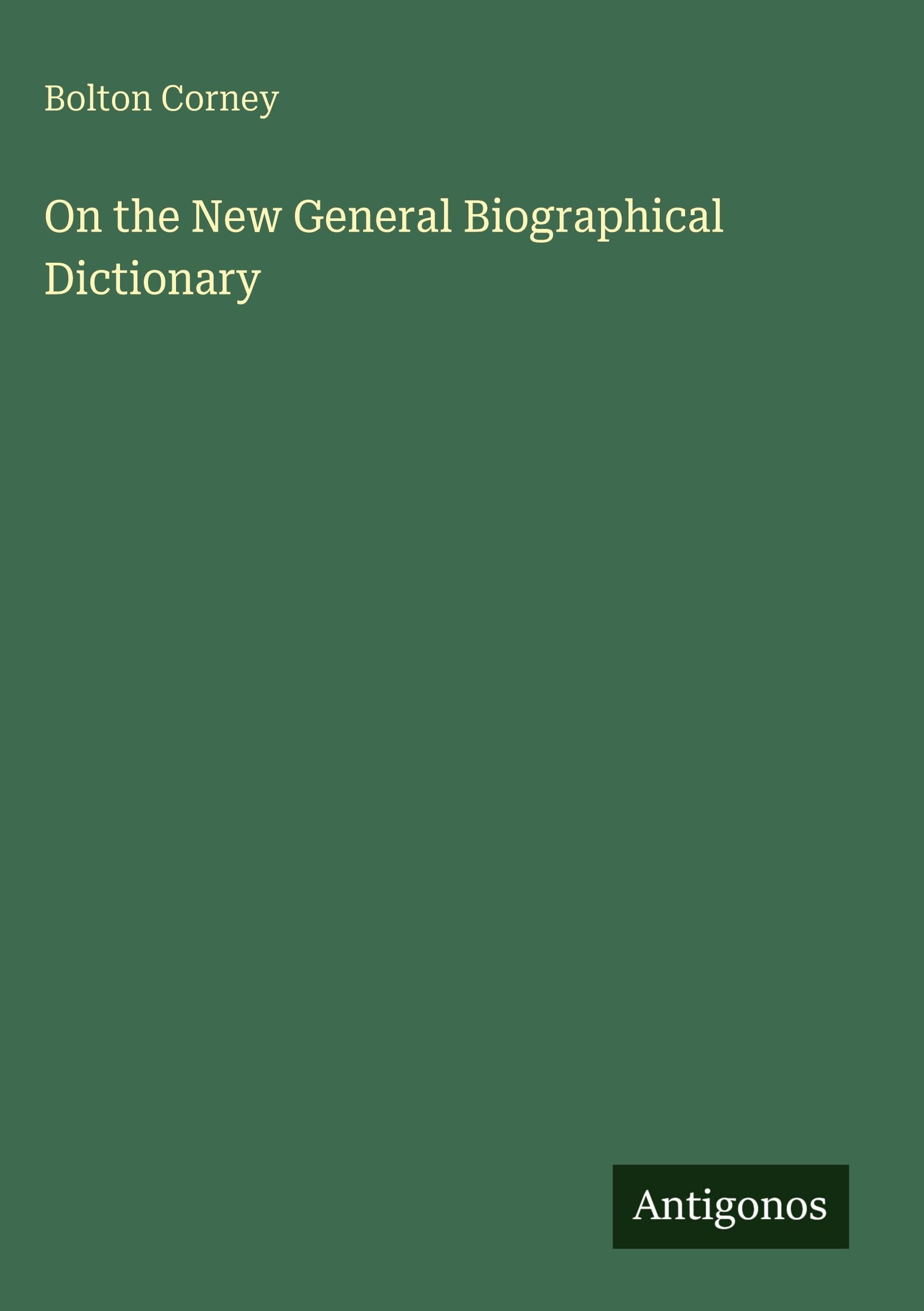 On the New General Biographical Dictionary