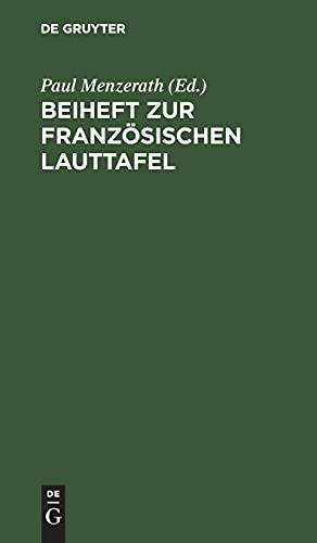 Beiheft zur französischen Lauttafel