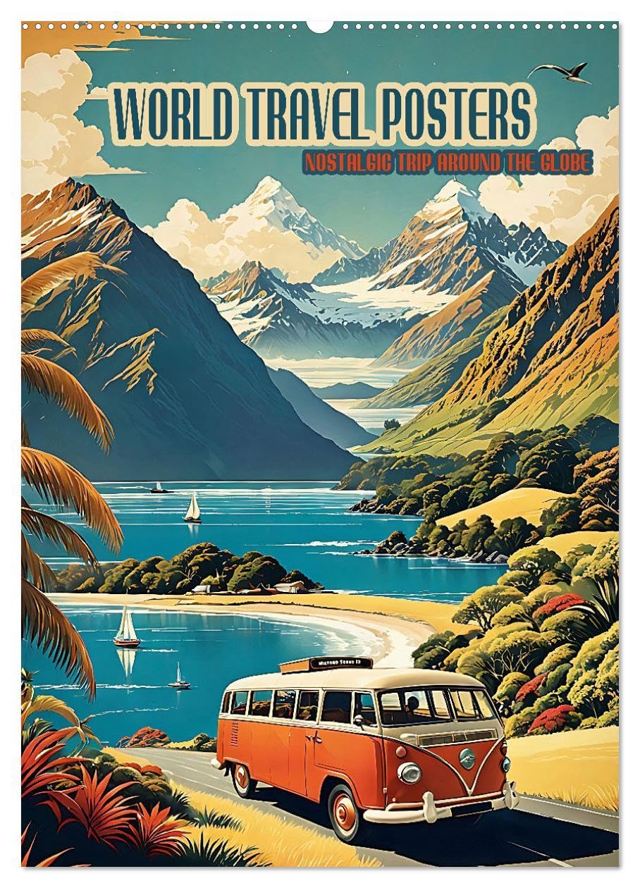 World Travel Posters - Nostalgic Trip Around the Globe (Wall Calendar 2026 DIN A2 portrait), CALVENDO 12 Month Wall Calendar: Artful reinterpretations of historical travel posters in vintage style