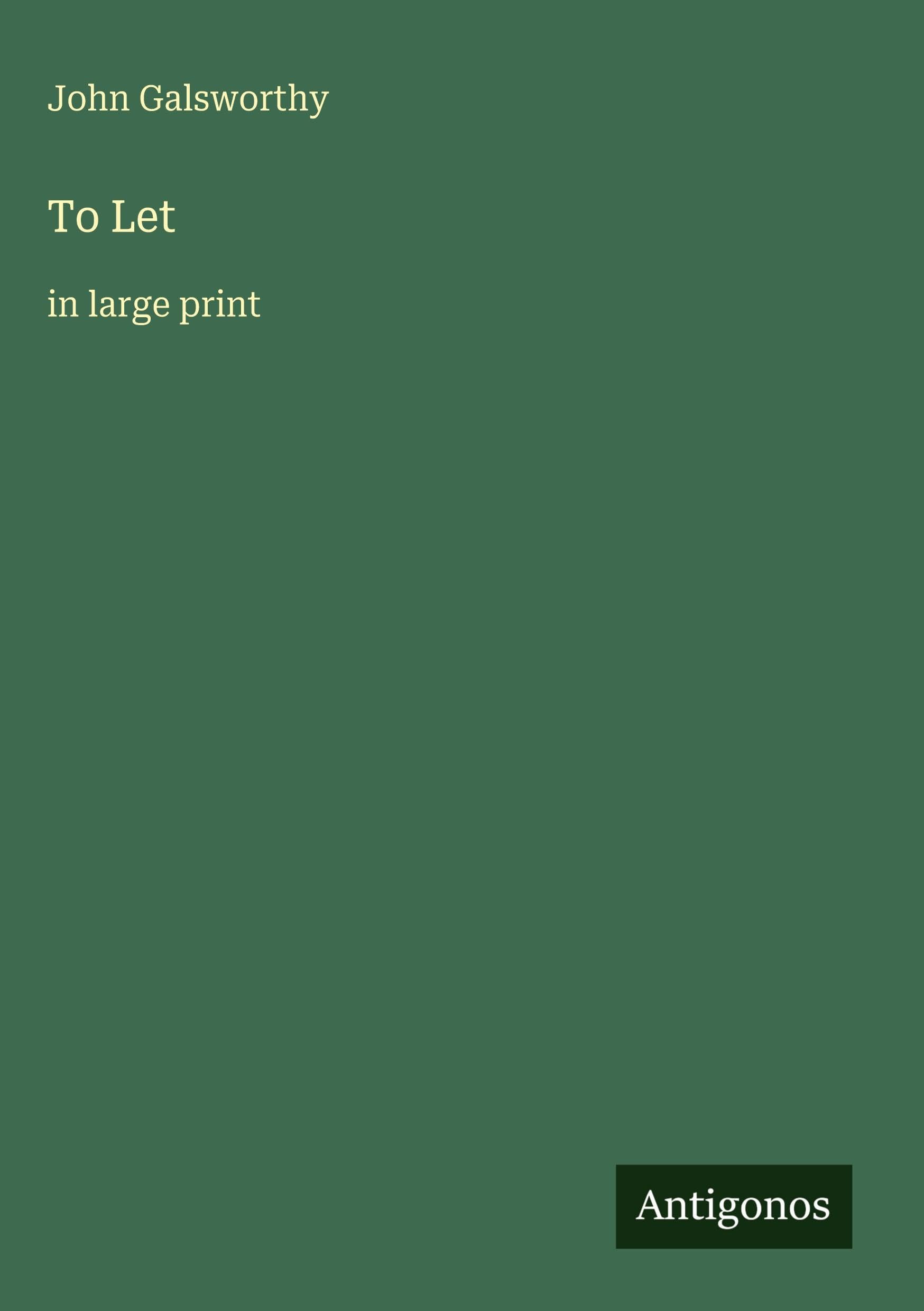 To Let: in large print