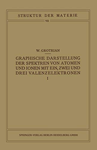 Graphische Darstellung der Spektren von Atomen und Ionen mit Ein, Zwei und Drei Valenzelektronen: Erster Teil (Struktur der Materie in Einzeldarstellungen, 7, Band 7)